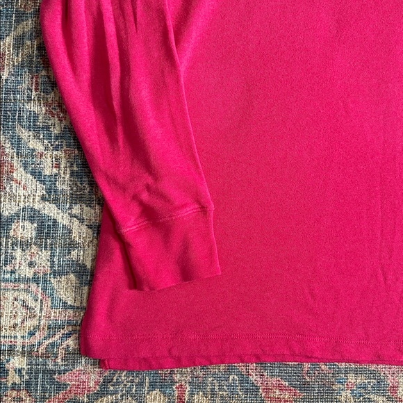 J. CREW women’s wide button collar pullover hot pink size medium womens top - Picture 13 of 16